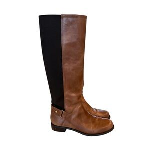 Stuart Weitzman Tan and Black‎ Knee-High Boots